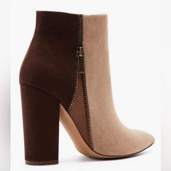 Patchwork Block Heeled Boots - Picture 5 of 7